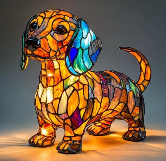 Lisslune | GlowPaw Dog Tribute Lamp – Handmade Acrylic Night Light for Dog Lovers (USB Powered)