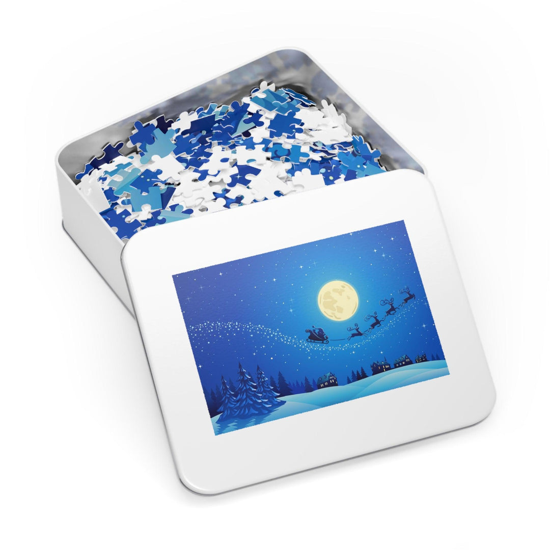 Lisslune | Customizable Family Puzzle Set in Stylish Metal Box - Made in the USA for Quality Time