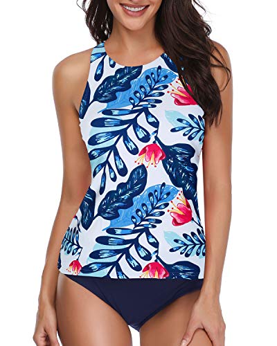 Lisslune | High-neck Halter Scoop Back Tankini with Shorts
