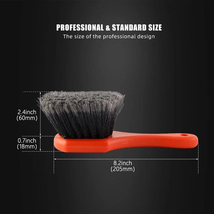 Lisslune | Simple Wheel Cleaning Brush with Soft Bristles and Ergonomic Handle