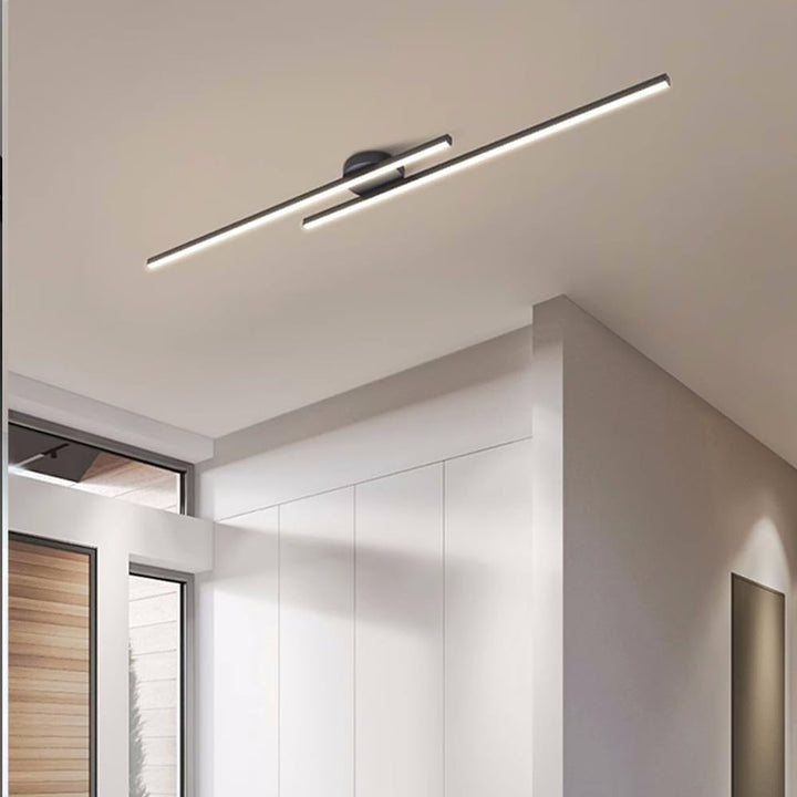Lisslune | Modern Aluminium Semi Flush Mount LED Ceiling Light | Minimalist Design for Living Room. Bedroom & Hallway