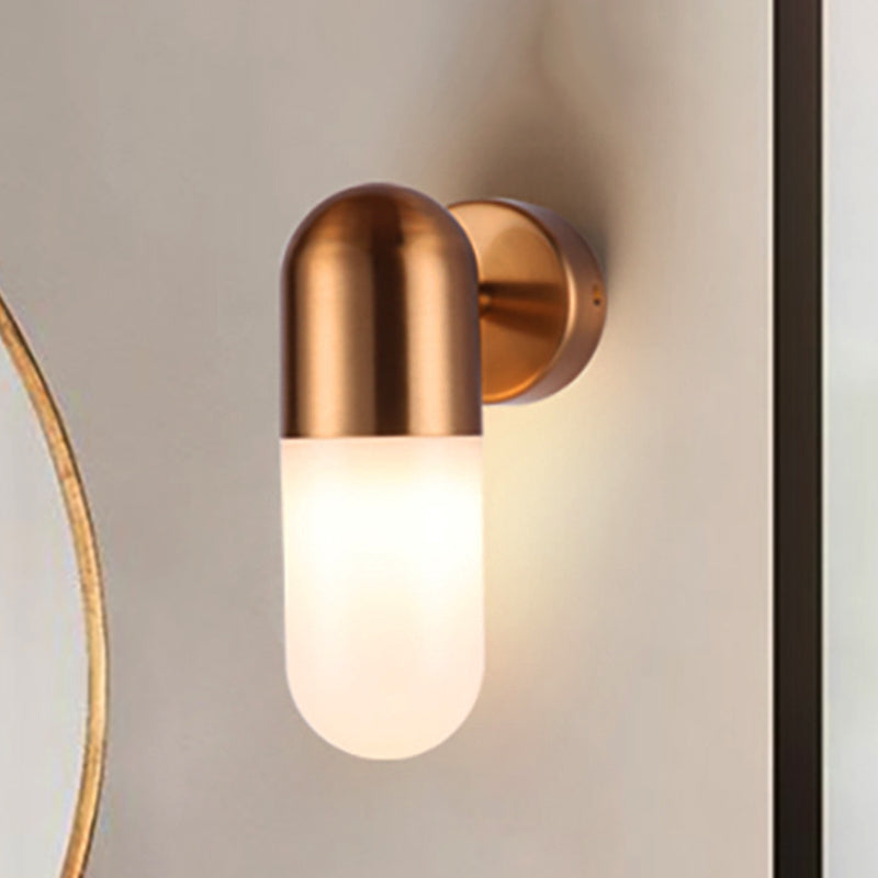 Skørter | Capsule Metal Wall Lamp Postmodern 1 Light Black/Grey/White Wall Mounted Lamp for Bedroom