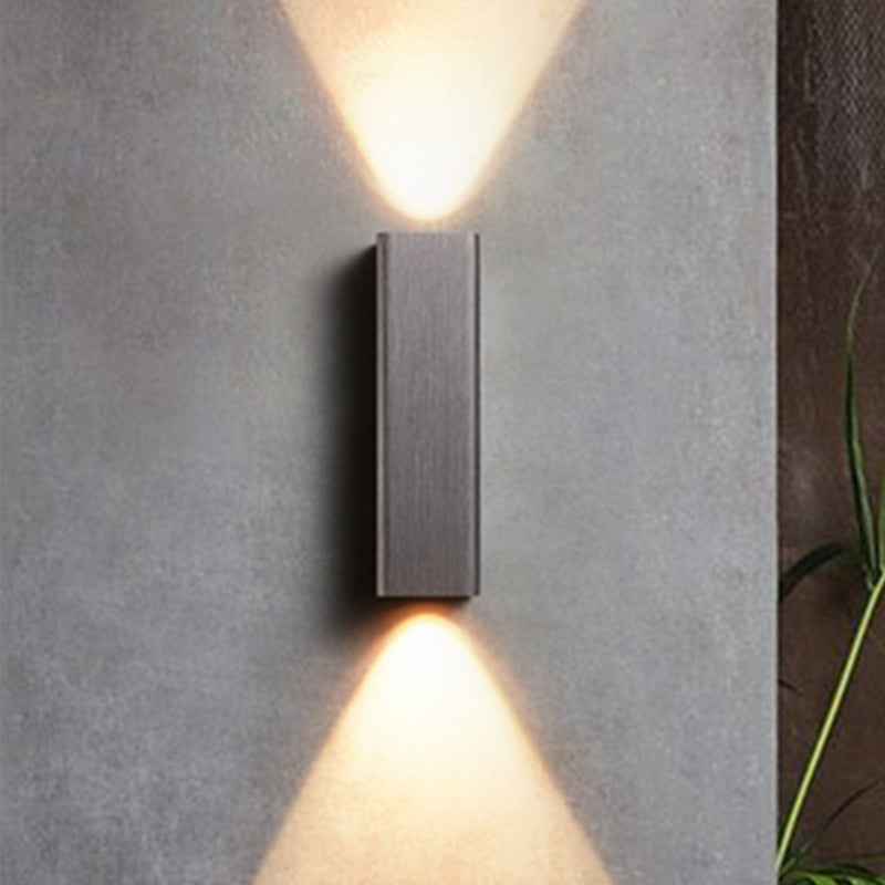 Skørter | Modern Cube Wall Mounted Light Metal Living Room LED Up and Down Wall Lamp in Bronze/Gold/Brown
