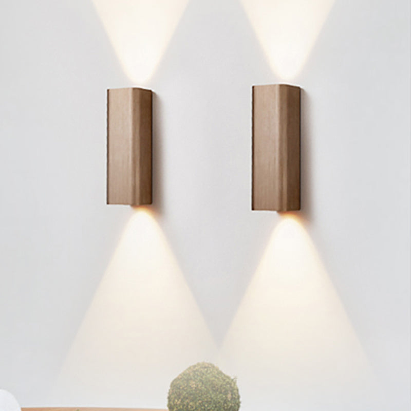 Skørter | Modern Cube Wall Mounted Light Metal Living Room LED Up and Down Wall Lamp in Bronze/Gold/Brown