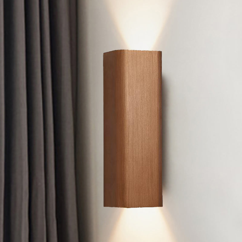 Skørter | Modern Cube Wall Mounted Light Metal Living Room LED Up and Down Wall Lamp in Bronze/Gold/Brown