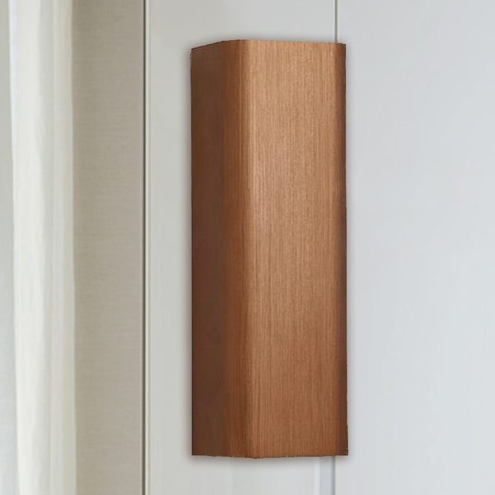 Skørter | Modern Cube Wall Mounted Light Metal Living Room LED Up and Down Wall Lamp in Bronze/Gold/Brown