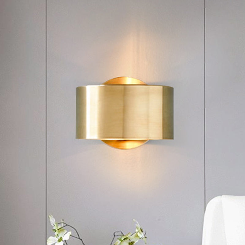 Skørter | Gold Half Cylinder Wall Light Postmodern 1 Light Metal Flush Wall Light