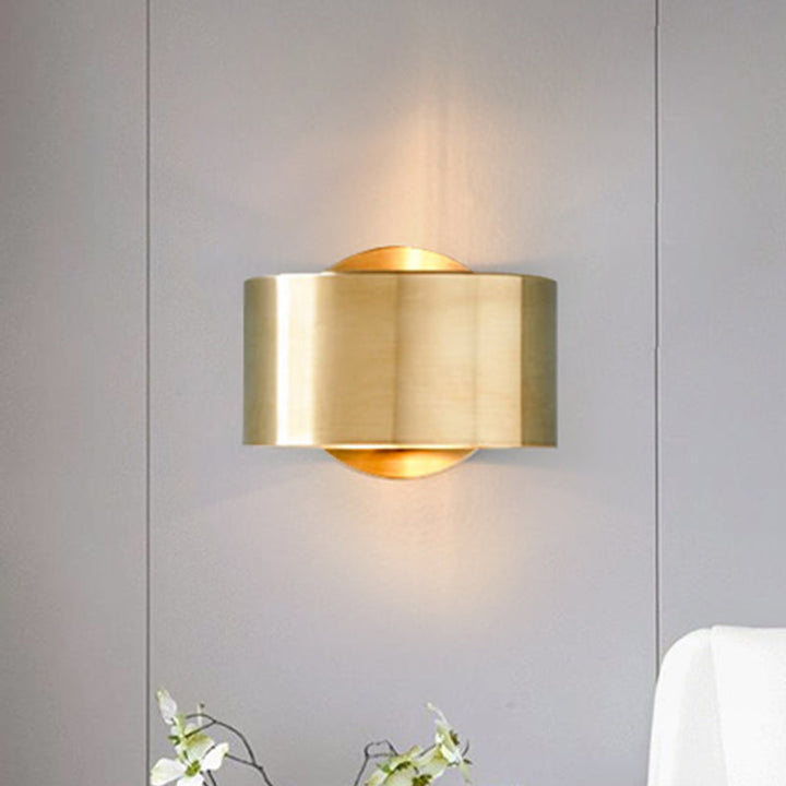 Skørter | Gold Half Cylinder Wall Light Postmodern 1 Light Metal Flush Wall Light