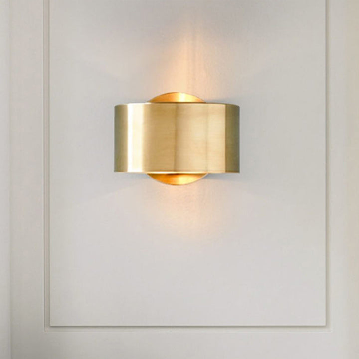 Skørter | Gold Half Cylinder Wall Light Postmodern 1 Light Metal Flush Wall Light