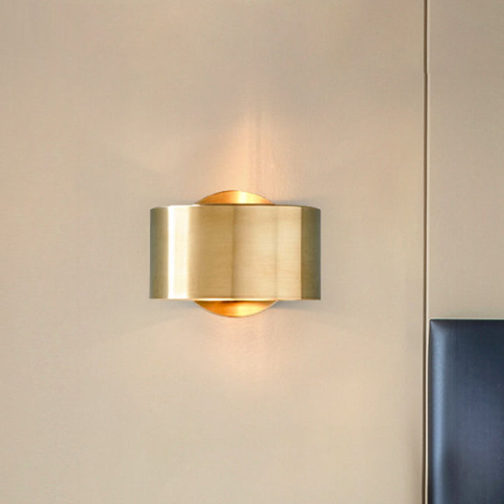 Skørter | Gold Half Cylinder Wall Light Postmodern 1 Light Metal Flush Wall Light