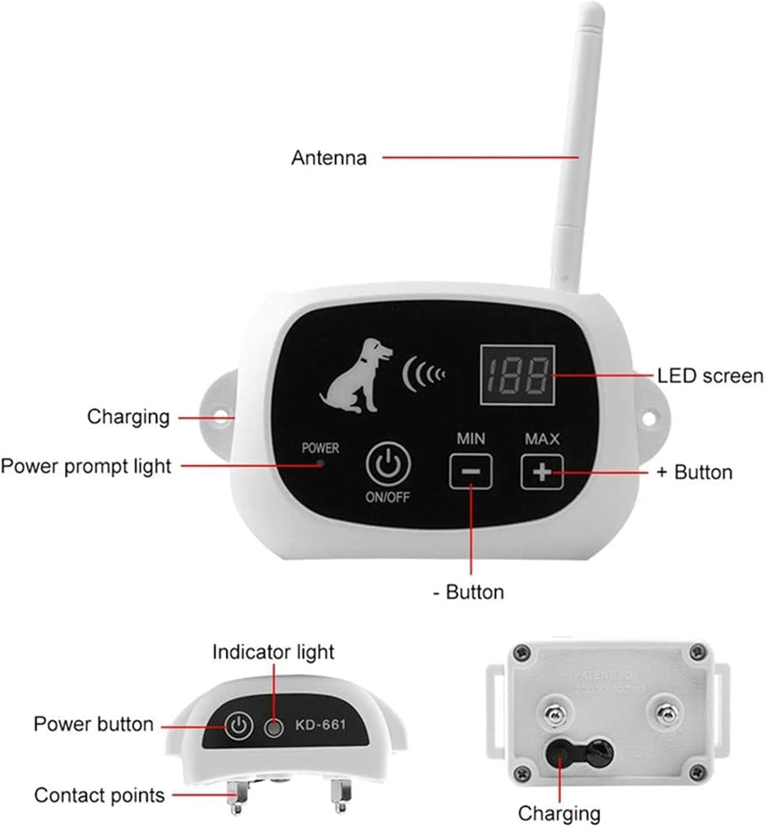 Lisslune | Wireless Dog Fence Collar System | Waterproof, Rechargeable & Ideal for Home Training and Outdoor Adventures
