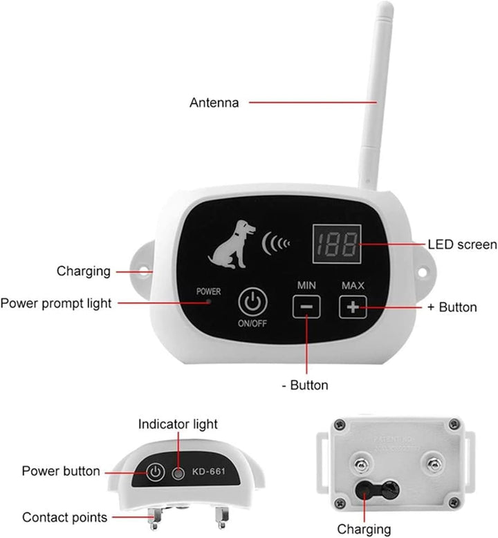 Lisslune | Wireless Dog Fence Collar System | Waterproof, Rechargeable & Ideal for Home Training and Outdoor Adventures