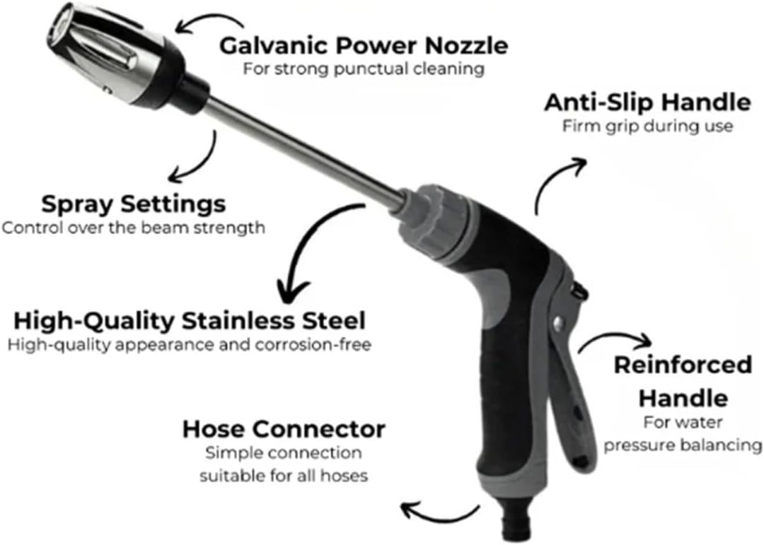 Lisslune | AquaBlitz High-Pressure Spray Gun – Universal Hose Attachment for Powerful Cleaning