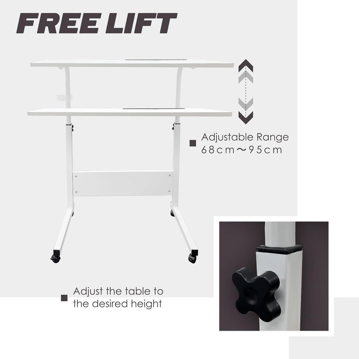 Lisslune | Adjustable Laptop Desk | Multi-Purpose, Height-Adjustable & Mobile for Home Office, Bedside or Sofa Use