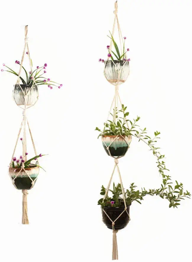 Lisslune | Macrame Plant Hanger Made of Cotton Rope – Stylish Suspension for Pots