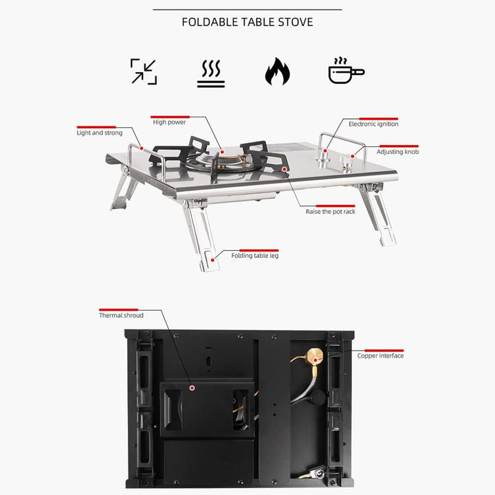 Lisslune | Outdoor Folding Camping Stove with Electronic Ignition – Travora