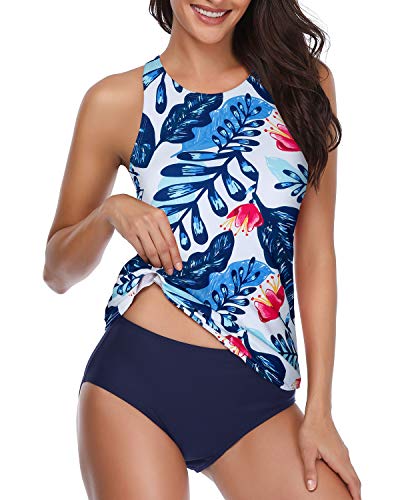 Lisslune | High-neck Halter Scoop Back Tankini with Shorts