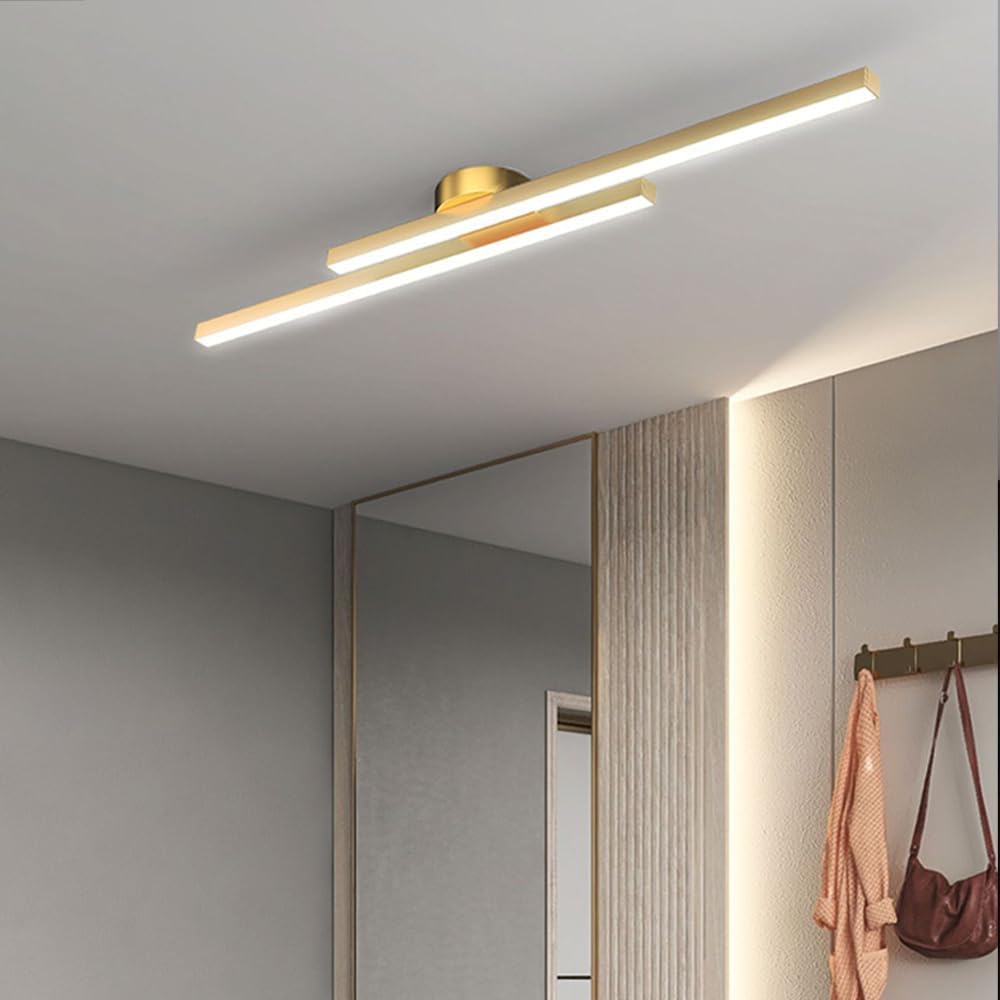 Lisslune | Modern Aluminium Semi Flush Mount LED Ceiling Light | Minimalist Design for Living Room. Bedroom & Hallway