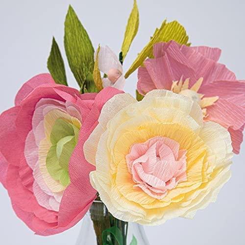 Lisslune | Ultimate Floral Crepe Paper Craft Set: Create beautiful life-size flowers
