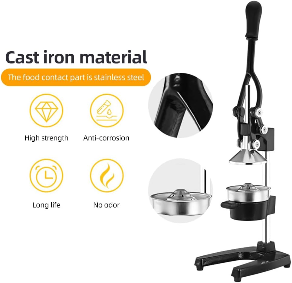Lisslune | Cast-Iron Hand Press Juicer with 99% Extraction and Stainless Steel Build – Orvado