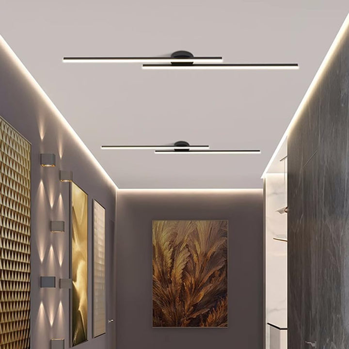 Lisslune | Modern Aluminium Semi Flush Mount LED Ceiling Light | Minimalist Design for Living Room. Bedroom & Hallway