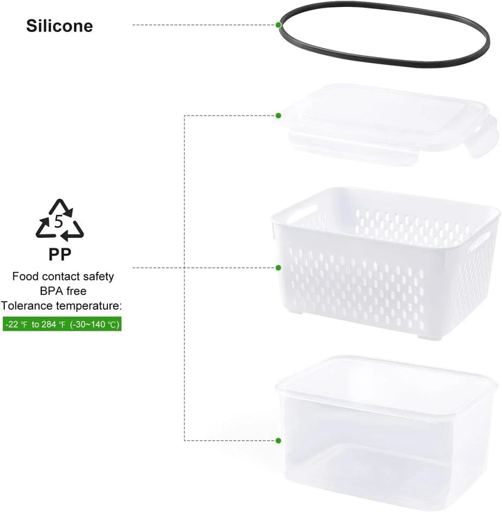 Lisslune | 5-piece Large Food Storage Set with Lids – Freshness Keeping and Practical