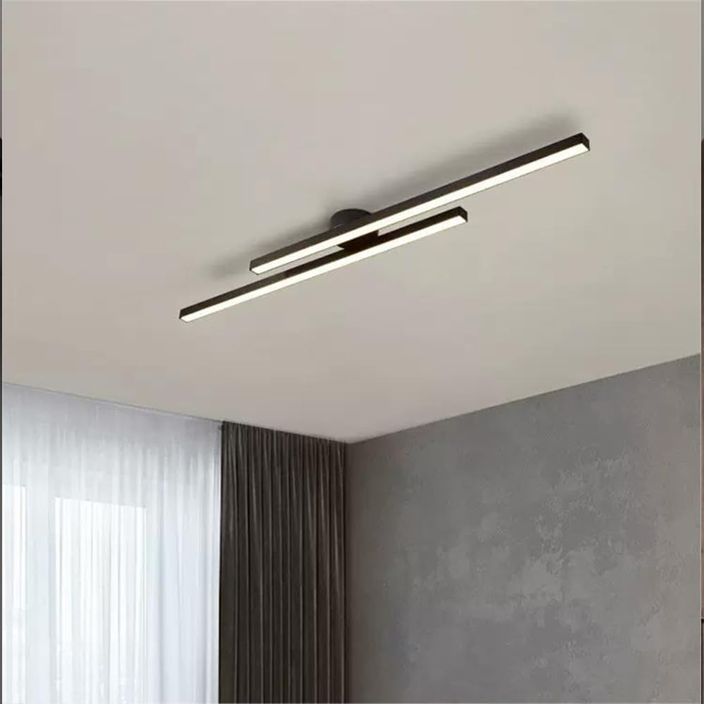 Lisslune | Modern Aluminium Semi Flush Mount LED Ceiling Light | Minimalist Design for Living Room. Bedroom & Hallway