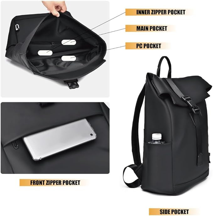 Lisslune | BergTrek Waterproof Ergonomic Backpack – Lightweight Travel Rucksack with USB Charging & Large Laptop Storage