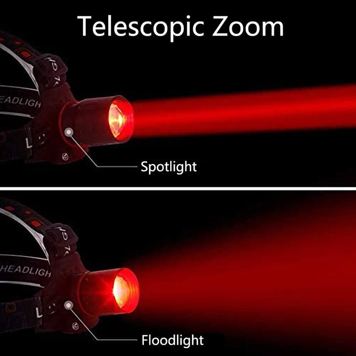 Lisslune | Rechargeable LED Headlamp with White, Red, and Green Light – Powerful Headlamp with USB and Battery