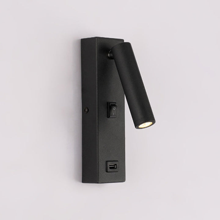 Skørter | USB Rechargeable Tube Wall Light Simple Metal Integrated LED Black/White Wall Lighting, Warm/White Light