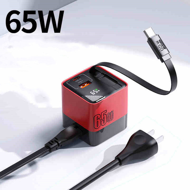 Lisslune | USB-C Multi-Port Charger With Built-In Retractable Cable