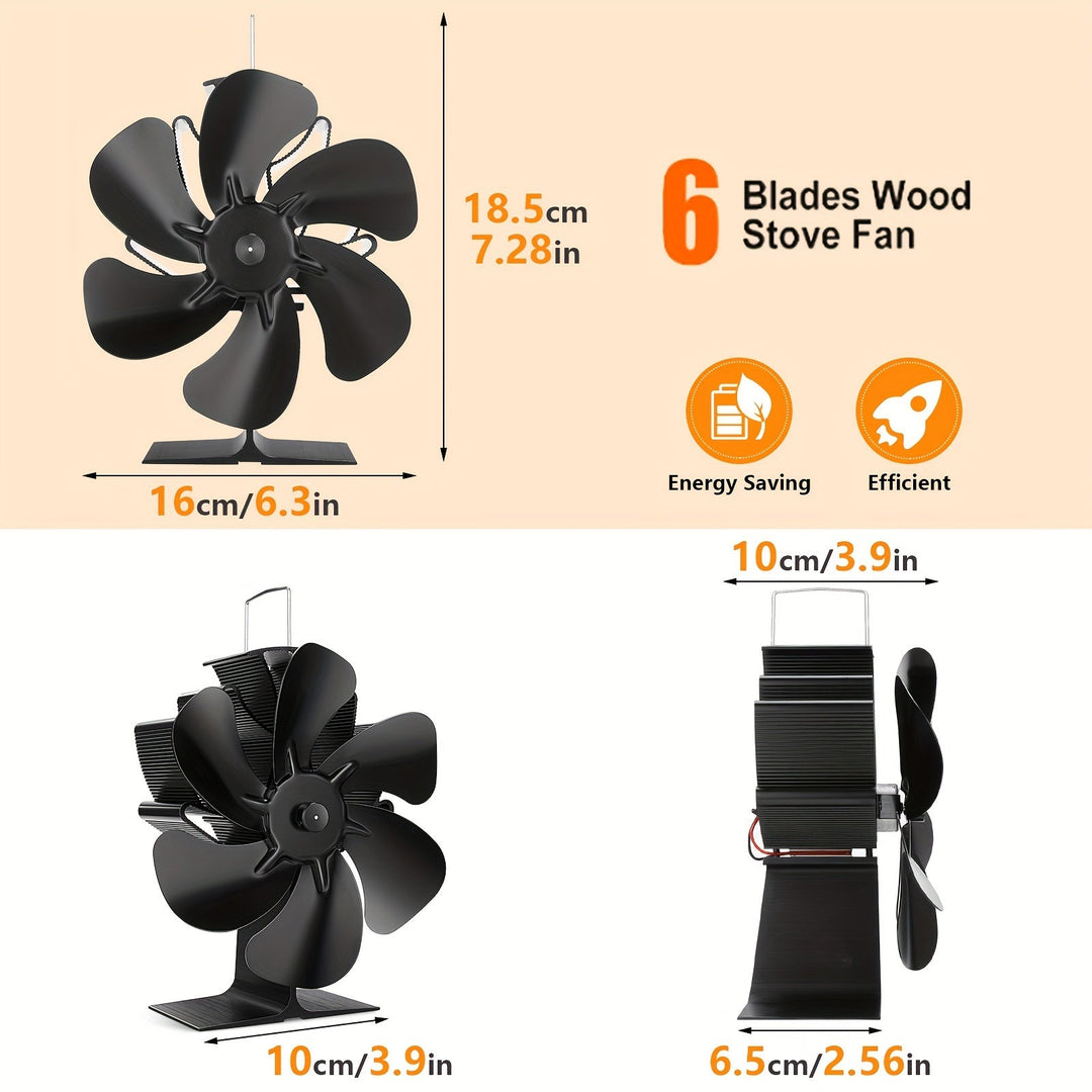 Lisslune | ThermoBreeze | Heat Powered Stove Fan – Silent Operation, No Electricity, Efficient Heat Distribution