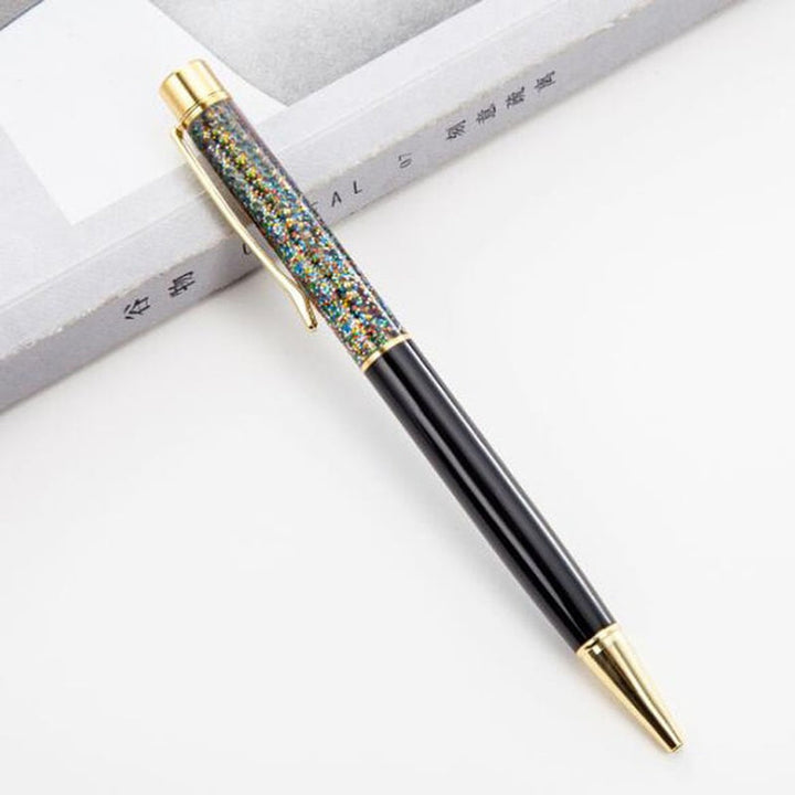 Lisslune | 1Pc New Gold Foil Pens Metal Ballpoint Pens Office Birthday Gifts Ballpoint Pen Engraved Names Private Laser Customize Logo Pen