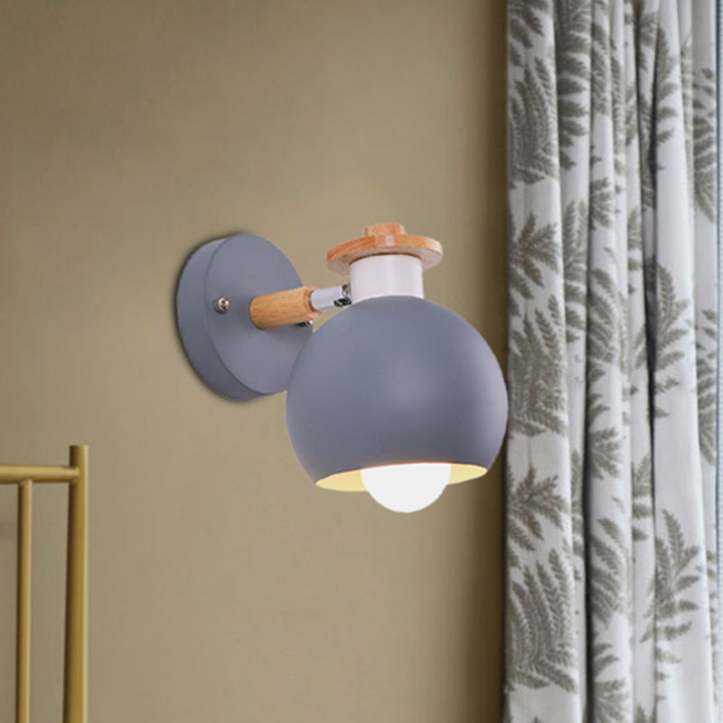 Skørter | Single light globe-shaped wall lamp Nordic metal wall light for kindergarten children's room