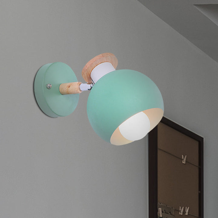 Skørter | Single light globe-shaped wall lamp Nordic metal wall light for kindergarten children's room