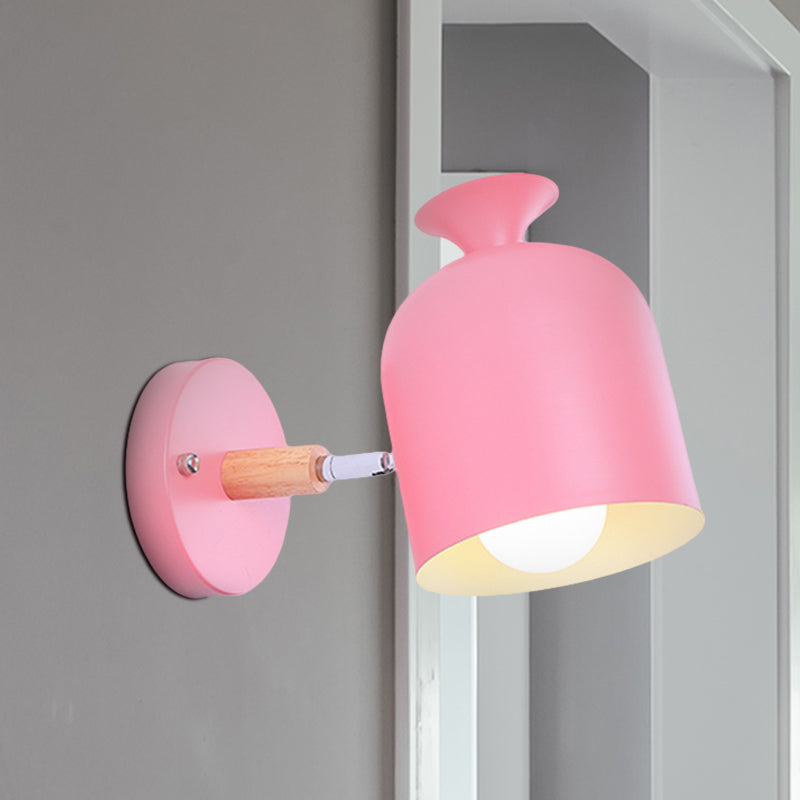 Skørter | Cup Shade Adult Bedroom Wall Lamp Rotatable Metal One Light Macaron Loft Wall Lamp