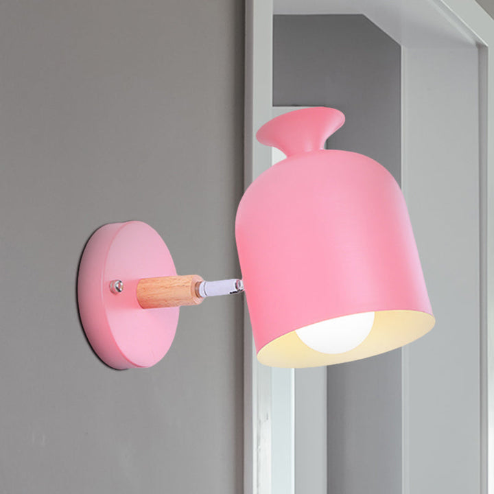Skørter | Cup Shade Adult Bedroom Wall Lamp Rotatable Metal One Light Macaron Loft Wall Lamp