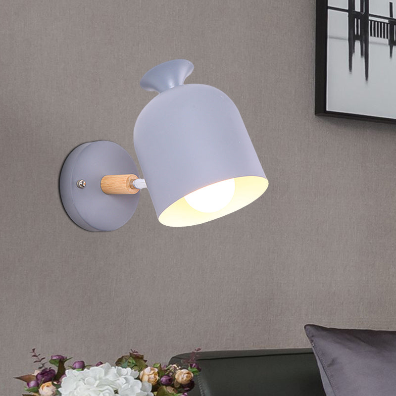 Skørter | Cup Shade Adult Bedroom Wall Lamp Rotatable Metal One Light Macaron Loft Wall Lamp