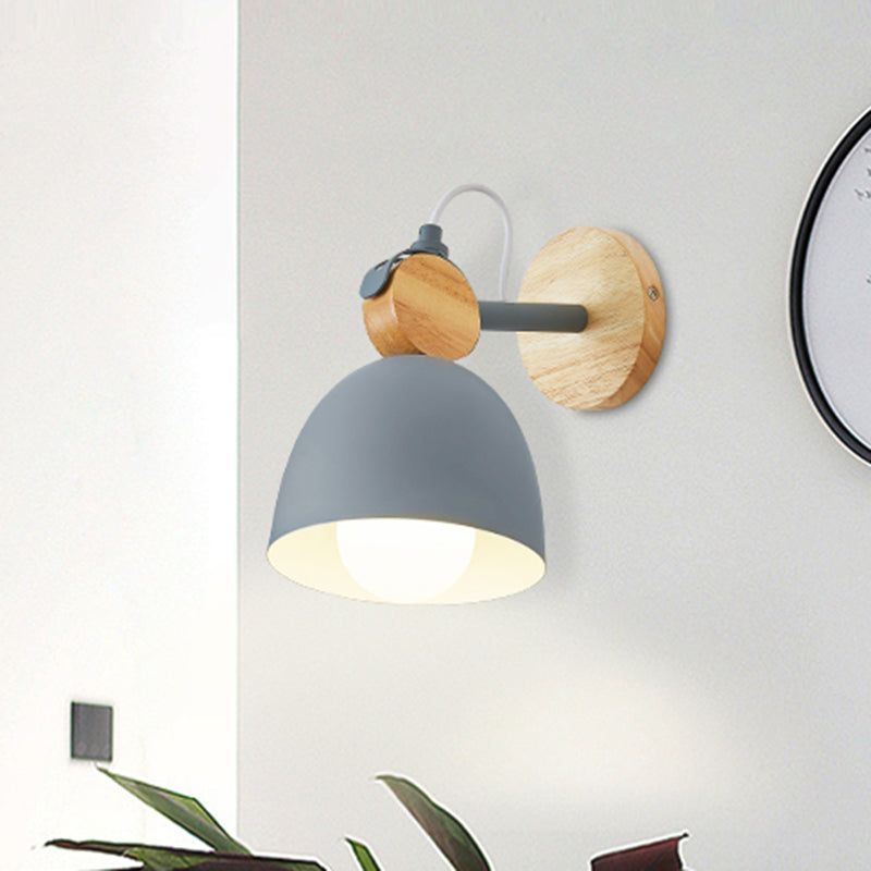 Skørter | Metallic Dome Wall Light Living Room Corner Adjustable 1 Light Nordic Style Wall Lamp