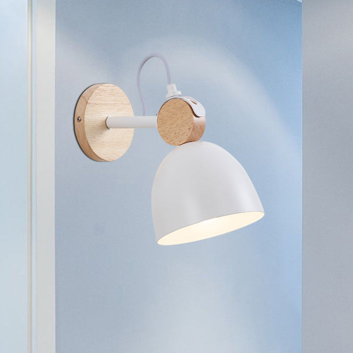 Skørter | Metallic Dome Wall Light Living Room Corner Adjustable 1 Light Nordic Style Wall Lamp