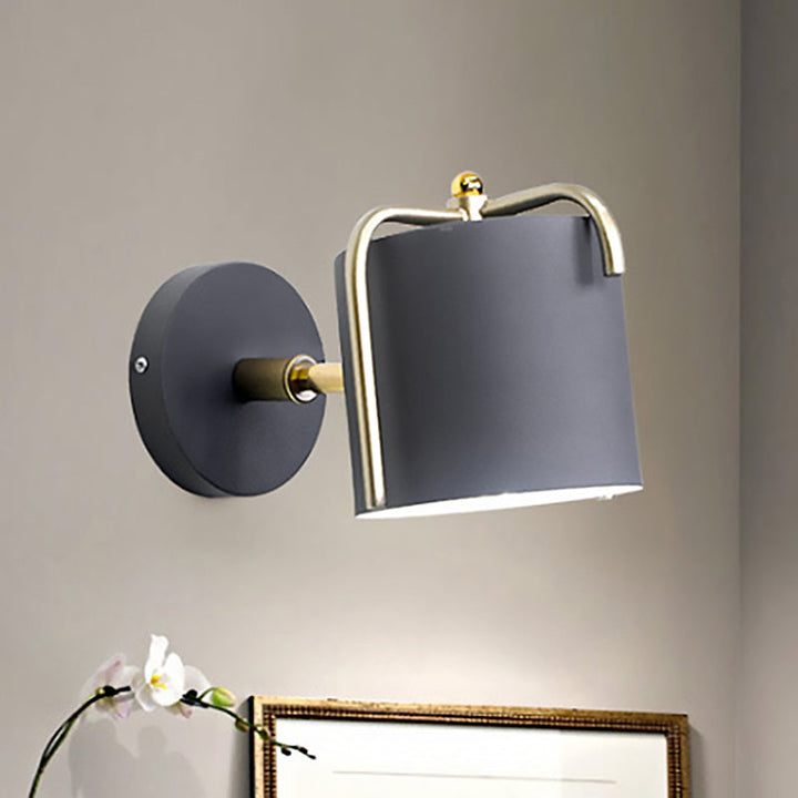 Skørter | Metal Cylinder Wall Lamp Rotatable One Lamp Macaron Loft Wall Lamp for Bedroom Mirror