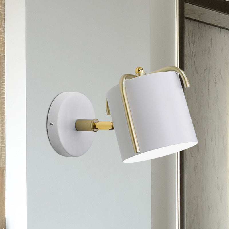 Skørter | Metal Cylinder Wall Lamp Rotatable One Lamp Macaron Loft Wall Lamp for Bedroom Mirror