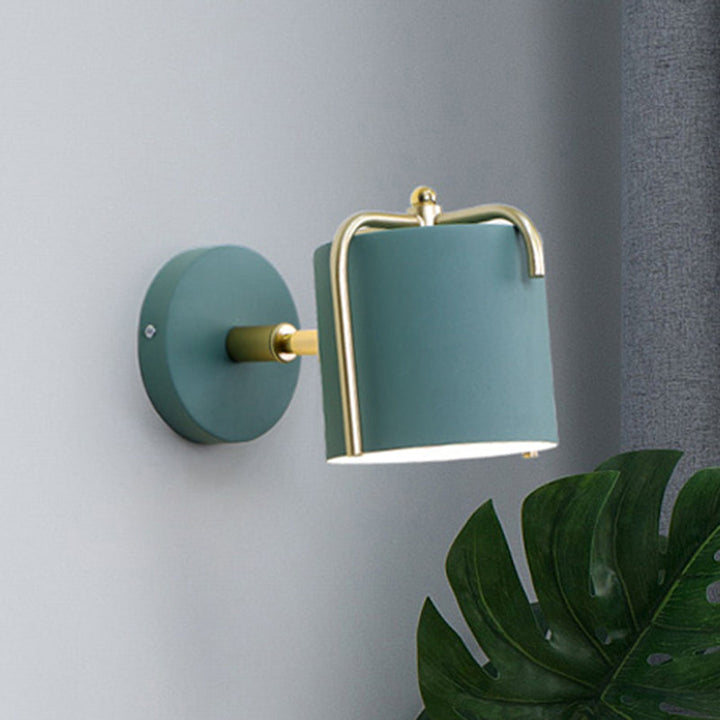 Skørter | Metal Cylinder Wall Lamp Rotatable One Lamp Macaron Loft Wall Lamp for Bedroom Mirror