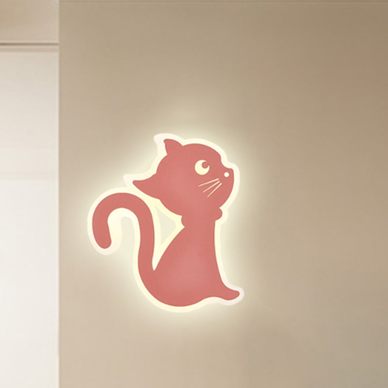 Skørter | Metal Slim Kitten Wall Lamp Animal Macaron Colorful Wall Lamp for Bedroom Kindergarten