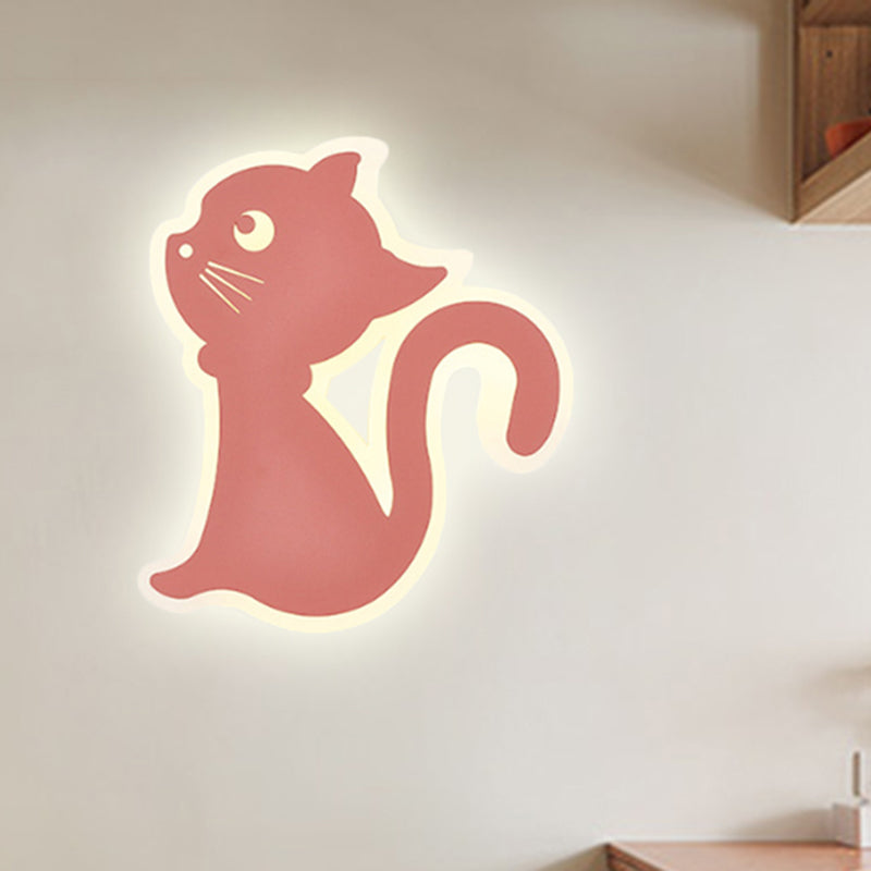 Skørter | Metal Slim Kitten Wall Lamp Animal Macaron Colorful Wall Lamp for Bedroom Kindergarten