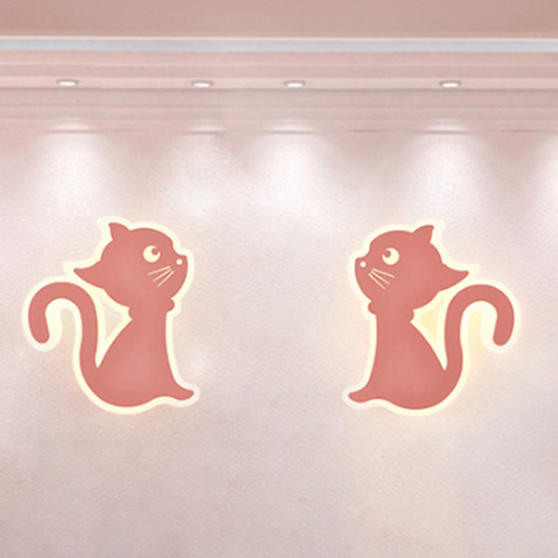 Skørter | Metal Slim Kitten Wall Lamp Animal Macaron Colorful Wall Lamp for Bedroom Kindergarten