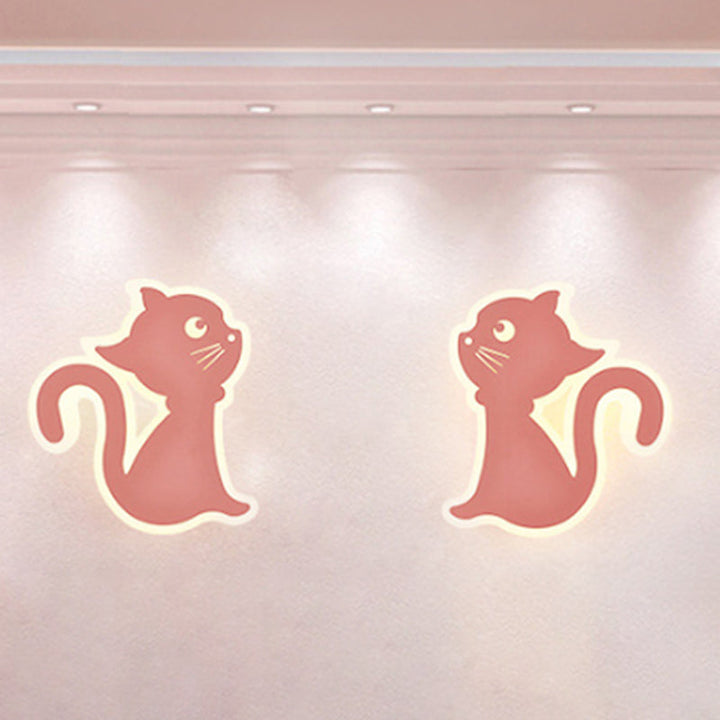 Skørter | Metal Slim Kitten Wall Lamp Animal Macaron Colorful Wall Lamp for Bedroom Kindergarten