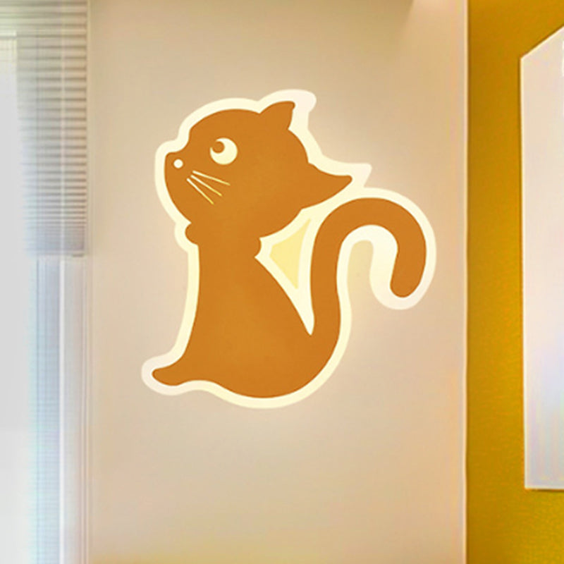 Skørter | Metal Slim Kitten Wall Lamp Animal Macaron Colorful Wall Lamp for Bedroom Kindergarten