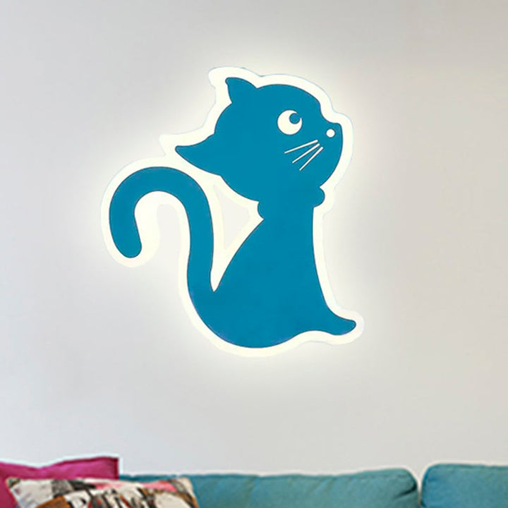 Skørter | Metal Slim Kitten Wall Lamp Animal Macaron Colorful Wall Lamp for Bedroom Kindergarten