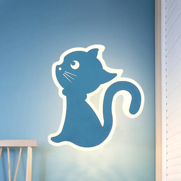 Skørter | Metal Slim Kitten Wall Lamp Animal Macaron Colorful Wall Lamp for Bedroom Kindergarten